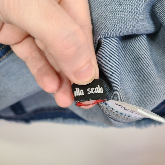 Alla Scala Denim Sleeveless Zipper Back Mini Dress Womens - Picture 3 of 6